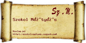 Szokol Mátyás névjegykártya